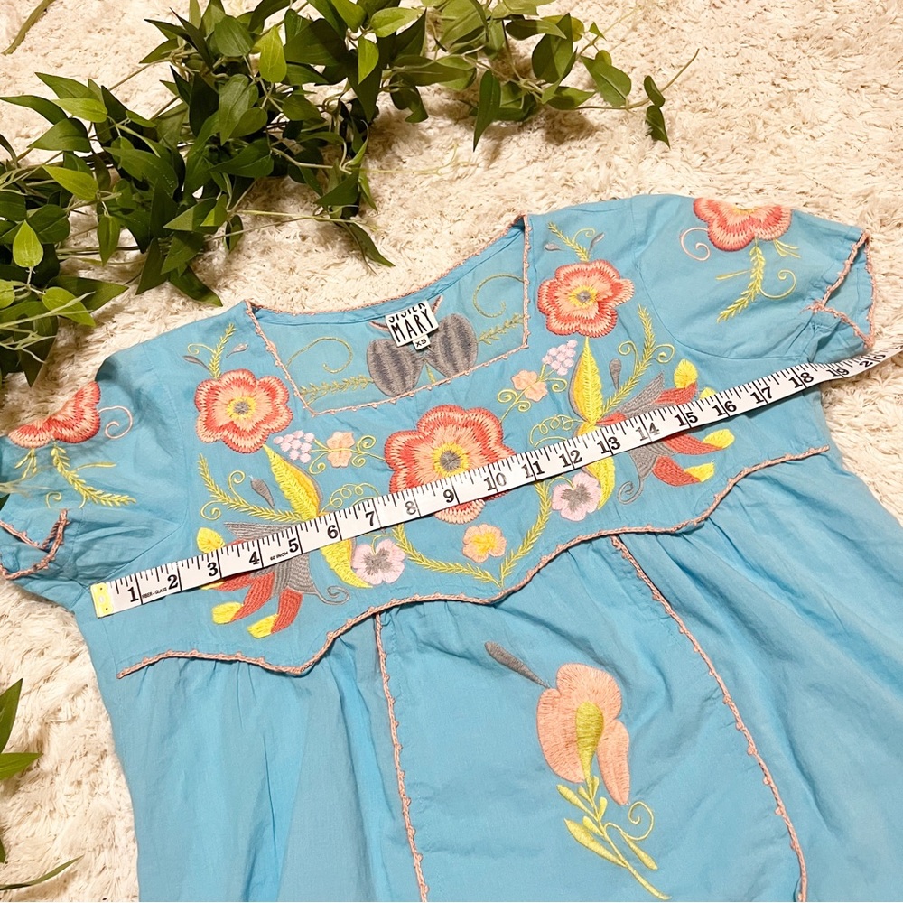 Sister Mary cotton embroidered floral Womans top Size XS - Picture 5 of 11